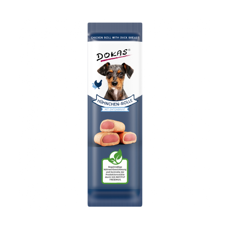 Dokas Dog Snack Hühnchen-Rolle mit Ente 10g