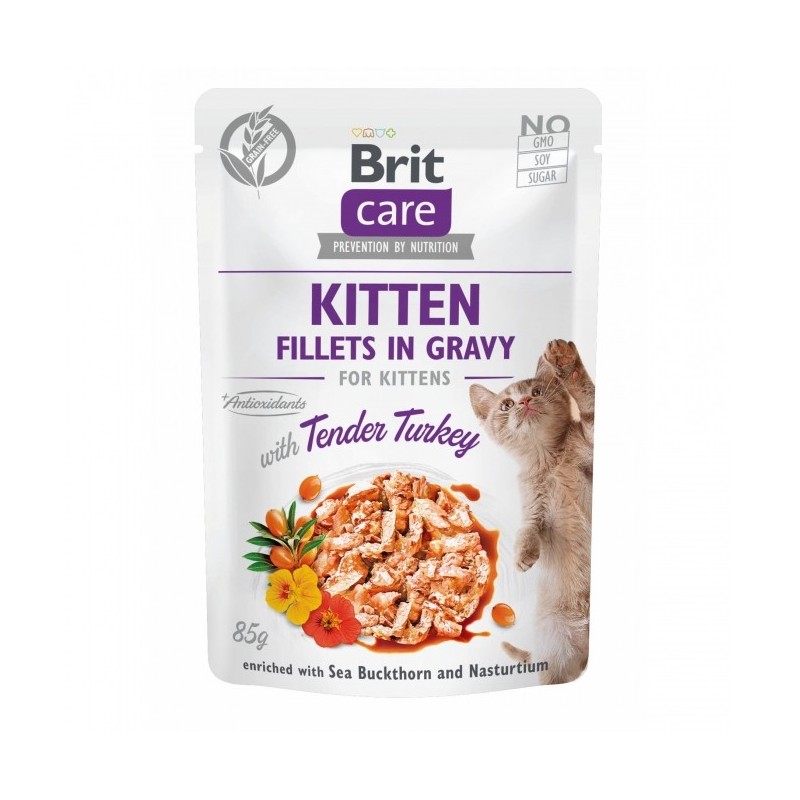 Brit Care Cat PB Fillets in Gravy - Truthahn Kitten 85g