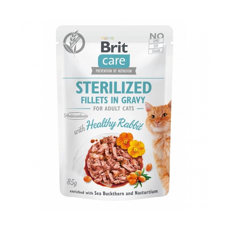 Brit Care Cat PB Fillets in Gravy - Kaninchen Sterilized 85g