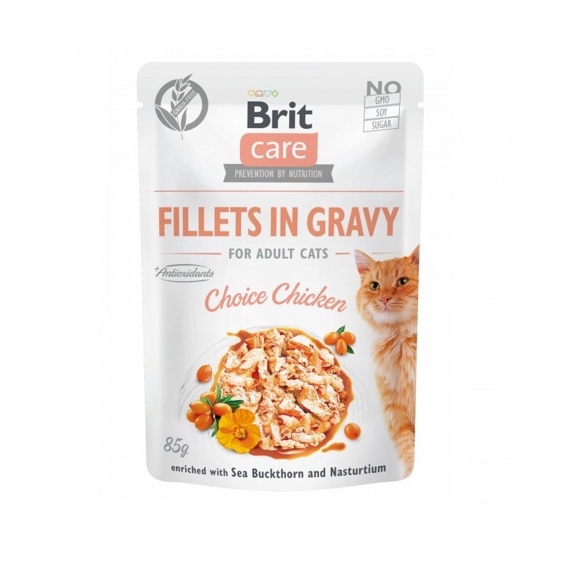 Brit Care Cat PB Fillets in Gravy - Huhn 85g