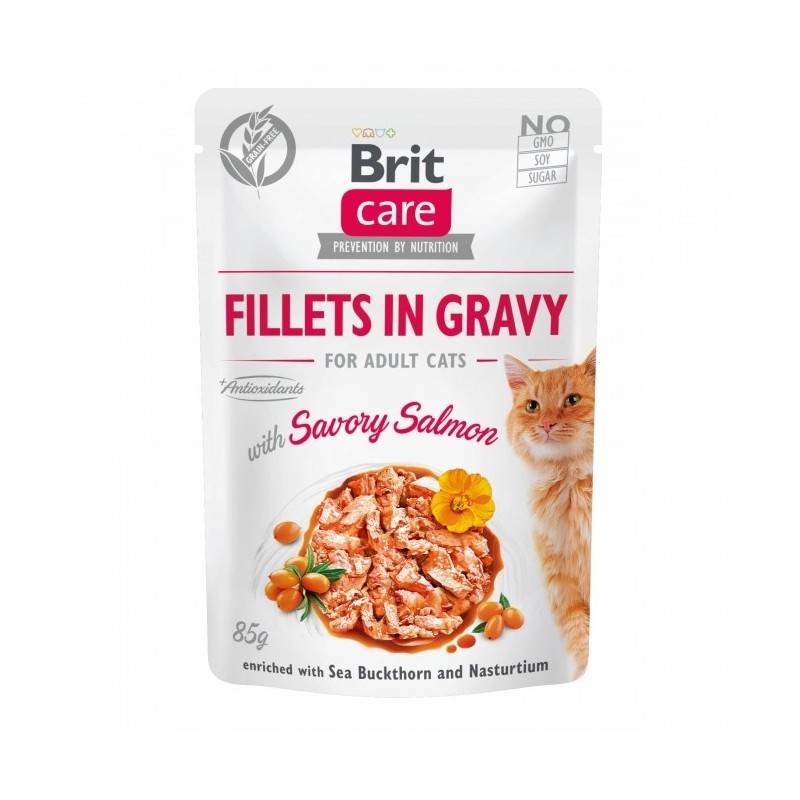 Brit Care Cat PB Fillets in Gravy - Lachs 85g