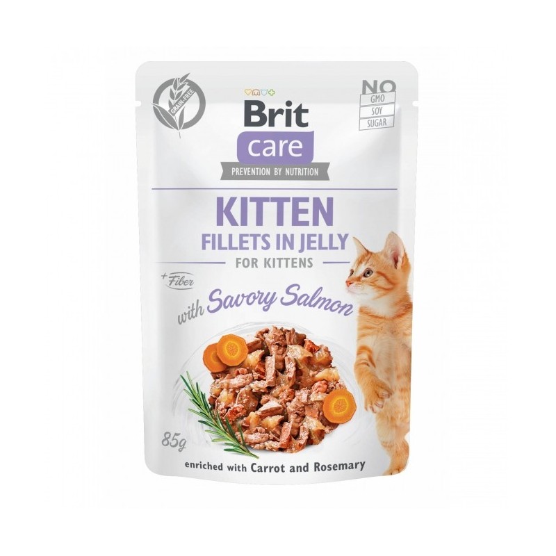 Brit Care Cat PB Fillets in Jelly - Lachs Kitten 85g