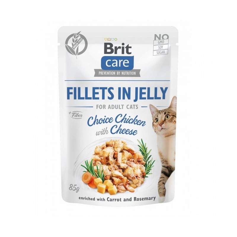 Brit Care Cat PB Fillets in Jelly - Huhn & Käse 85g