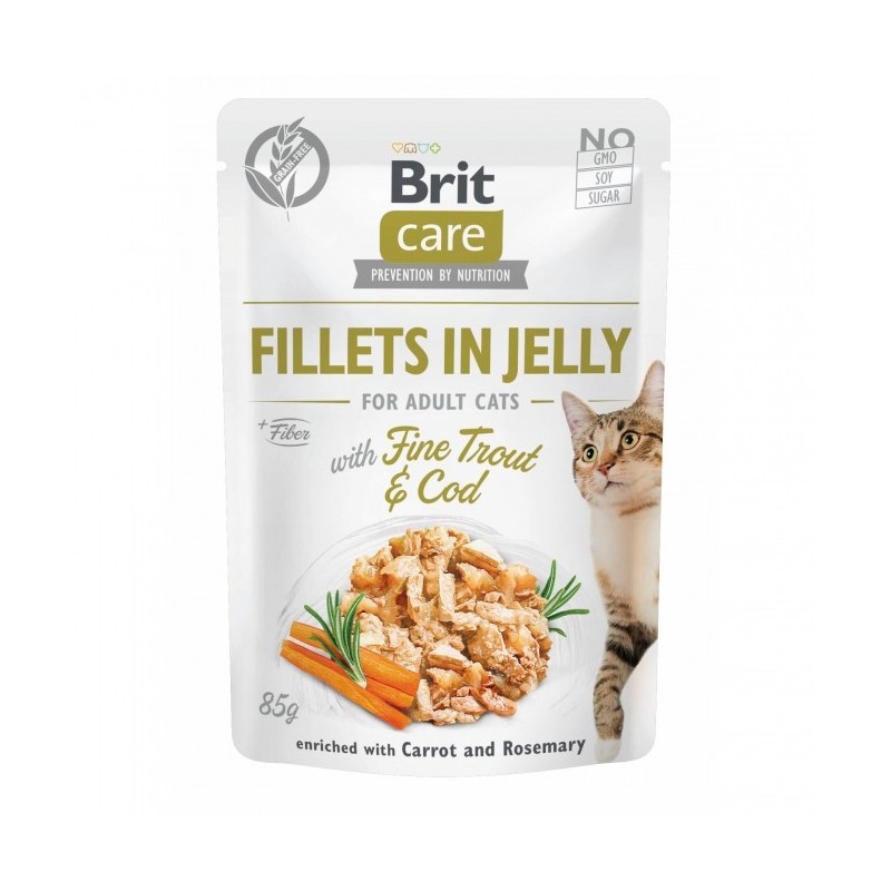 Brit Care Cat PB Fillets in Jelly - Forelle & Kabeljau 85g