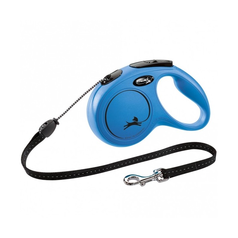 FLEXI Rollleine New CLASSIC Seil - 5m, bis 20kg - Blau