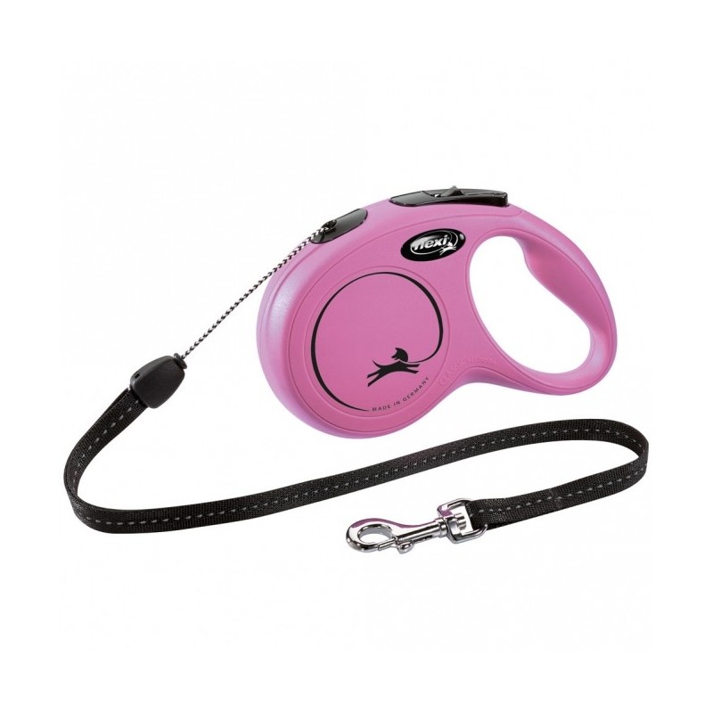 FLEXI Rollleine New CLASSIC Seil - 8m, bis 12kg - Pink