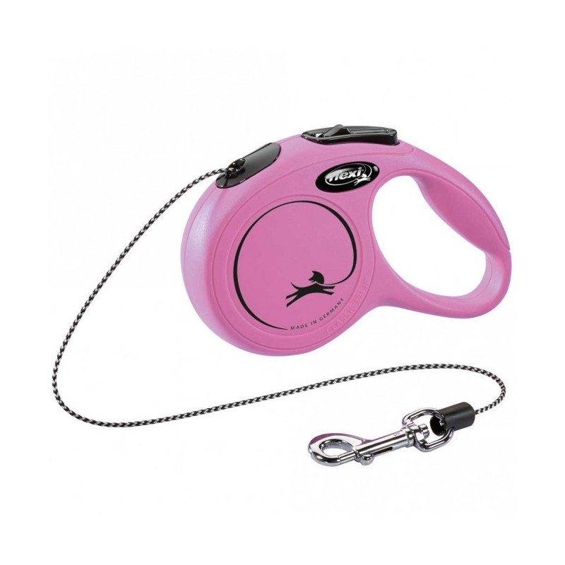 FLEXI Rollleine New CLASSIC Seil - 3m, bis 8kg - Pink