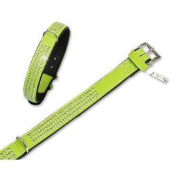 Karlie VINTAGE Strass Halsband 3-reihig - Kiwi - 30 mm, 55 cm