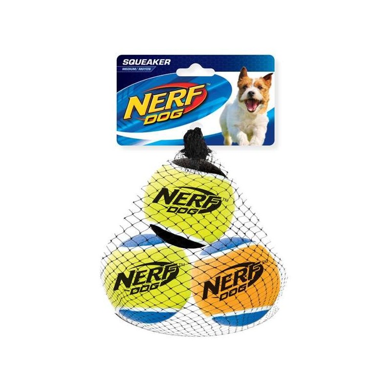 NERF DOG Tennisball mit Quietscher - M / 3er Set NERF DOG Tennisball mit Quietscher - M / 3er Set