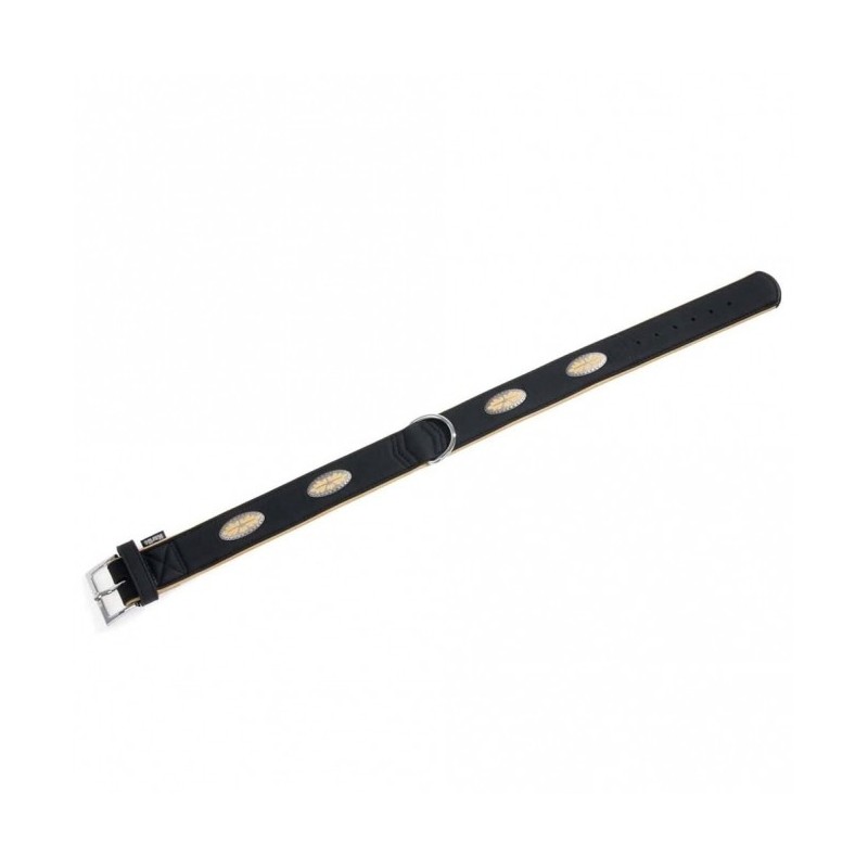 Karlie Art Buffalo Oak Halsband - Schwarz/Beige - 65cm / 40mm