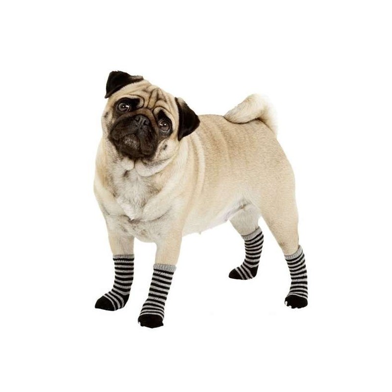 Karlie Doggy Socks Hundesocken 4er Set - Schwarz/Grau - L