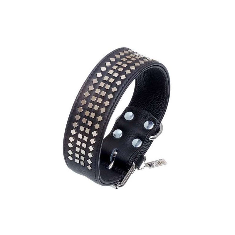 Karlie Vintage Halsband mit 4eck-Nieten 50mm - Schwarz - 50 mm / 60 cm Karlie Vintage Halsband mit 4eck-Nieten 50mm - Schwarz - 50 mm / 60 cm