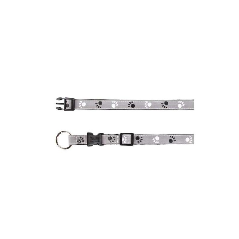 Trixie Halsband Silver Reflect - Pfotenmotiv - 40-65cm / 25mm Trixie Halsband Silver Reflect - Pfotenmotiv - 40-65cm / 25mm