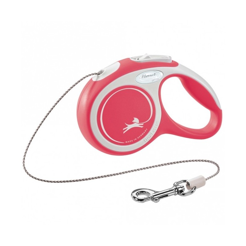 FLEXI Rollleine New COMFORT Seil - 3m, bis 8kg - rot