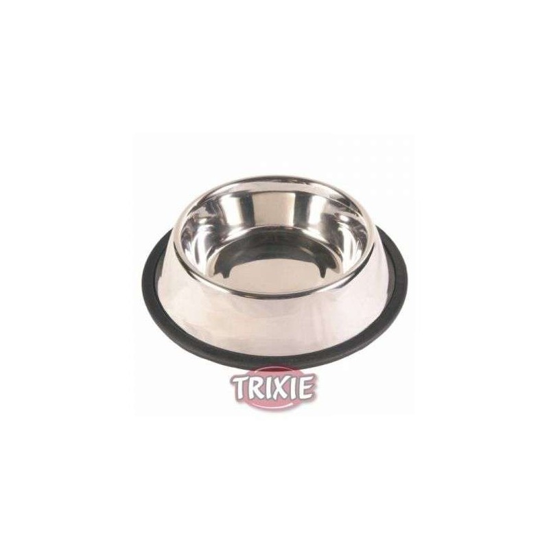 Trixie Edelstahlnapf mit Gummiring - 0,9 l