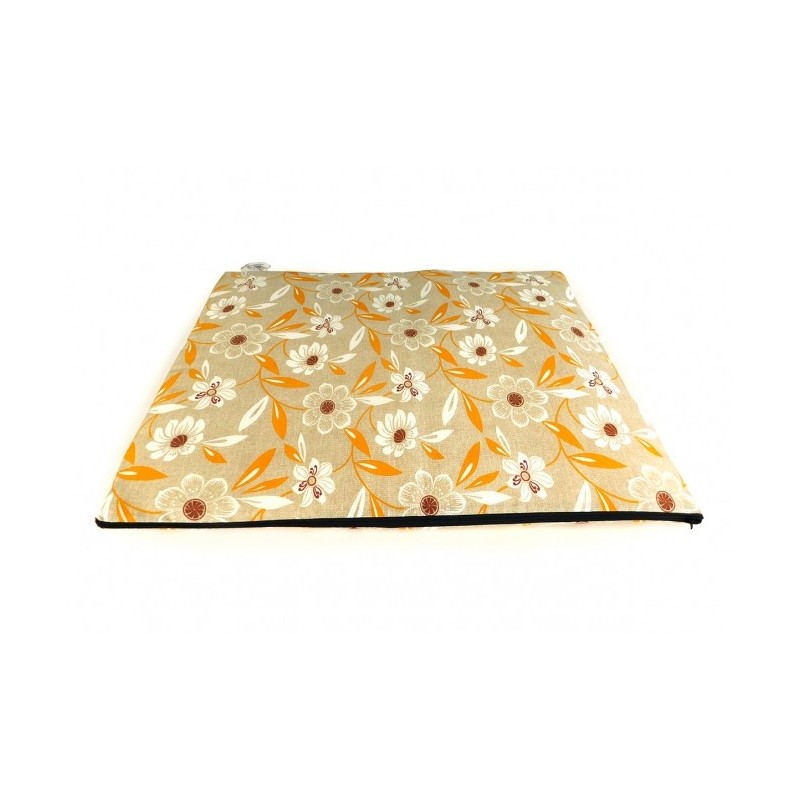 CARBONE Hundematte Mattress, 60 x 80 cm - Blumen-gelb