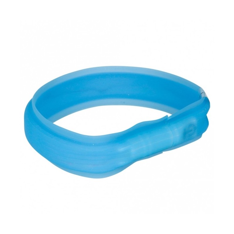 Trixie Flash Leuchtband USB - extra breit - blau / 70 cm