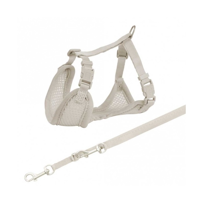 Trixie Junior Welpen-Softgeschirr mit Leine - hellgrau