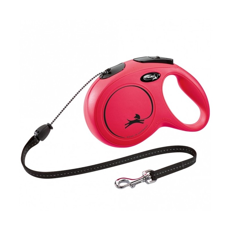 FLEXI Rollleine New CLASSIC Seil - 8m, bis 20kg - Rot