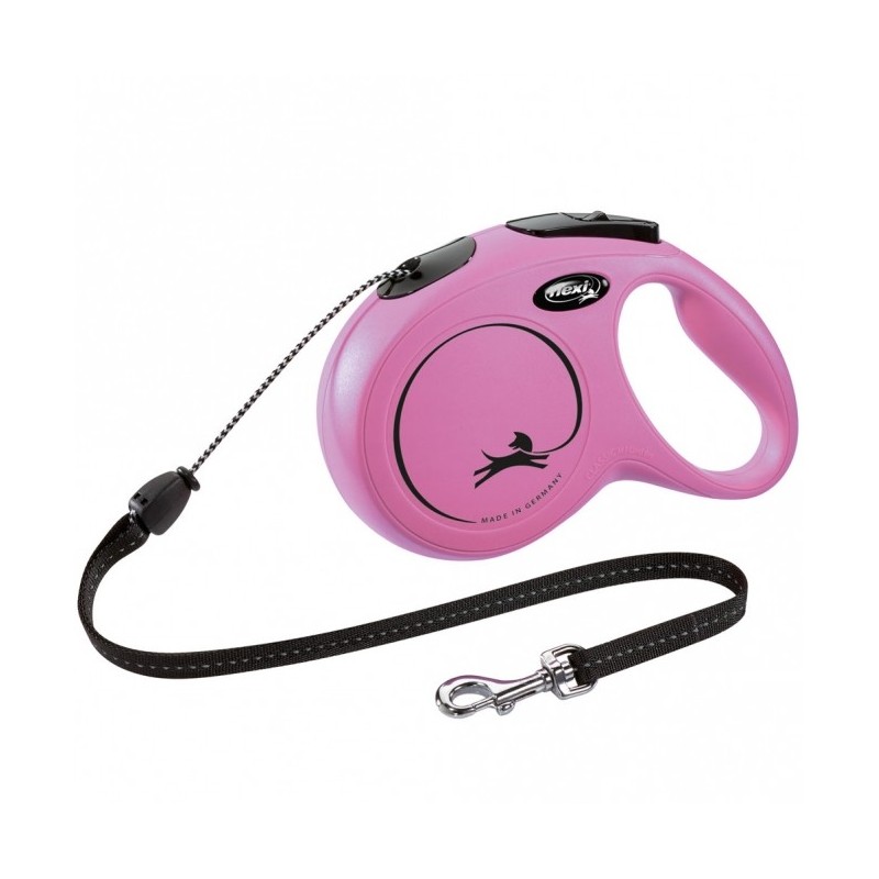 FLEXI Rollleine New CLASSIC Seil - 8m, bis 20kg - Pink