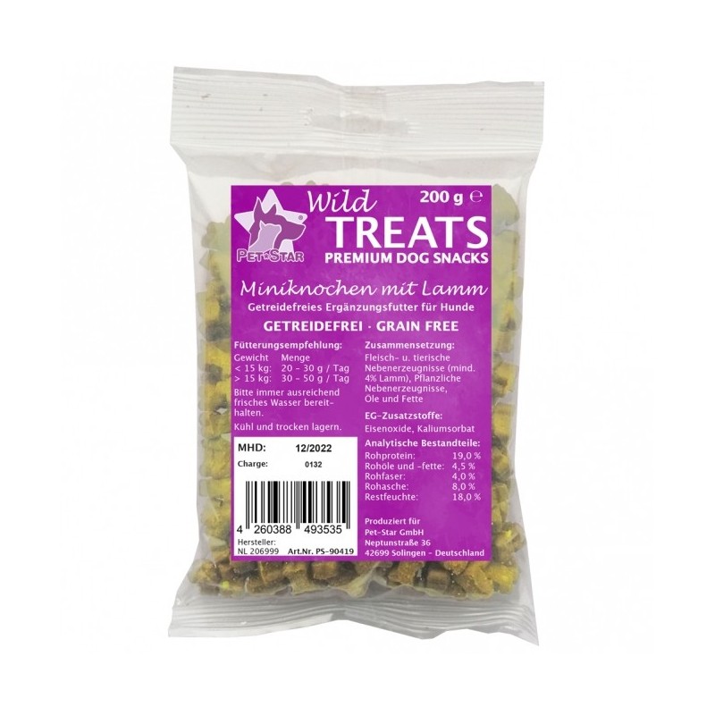 Wild Treats Miniknochen getreidefrei Lamm - 200g