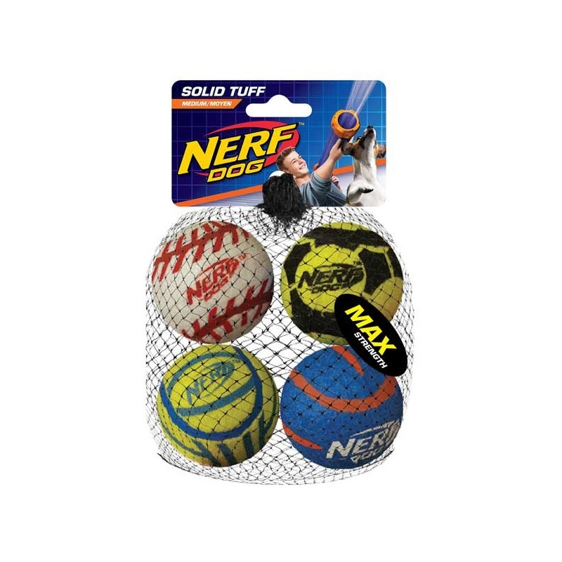 NERF DOG Tennis Balls megastark - 6,4 cm / 4 Stück NERF DOG Tennis Balls megastark - 6,4 cm / 4 Stück