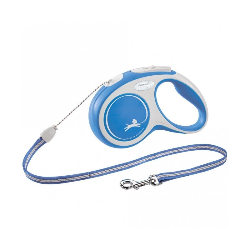 FLEXI Rollleine New COMFORT Seil - 5m, bis 12kg - blau