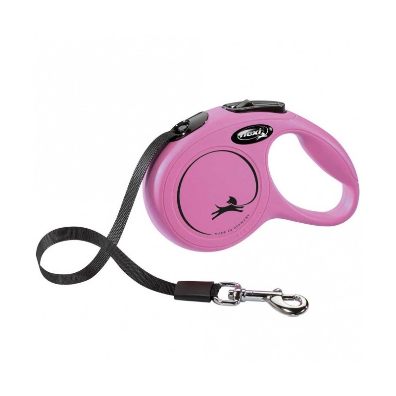 FLEXI Rollleine New CLASSIC Gurt - 3m, bis 12kg - Pink