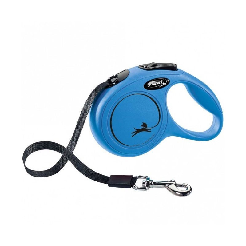 FLEXI Rollleine New CLASSIC Gurt - 3m, bis 12kg - Blau