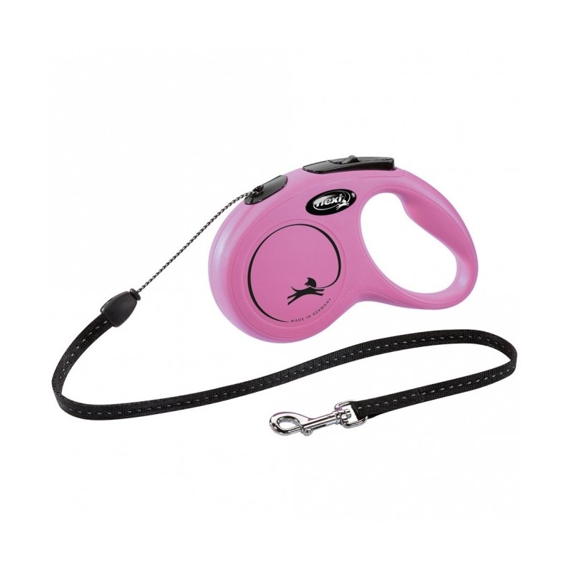 FLEXI Rollleine New CLASSIC Seil - 5m, bis 12kg - Pink