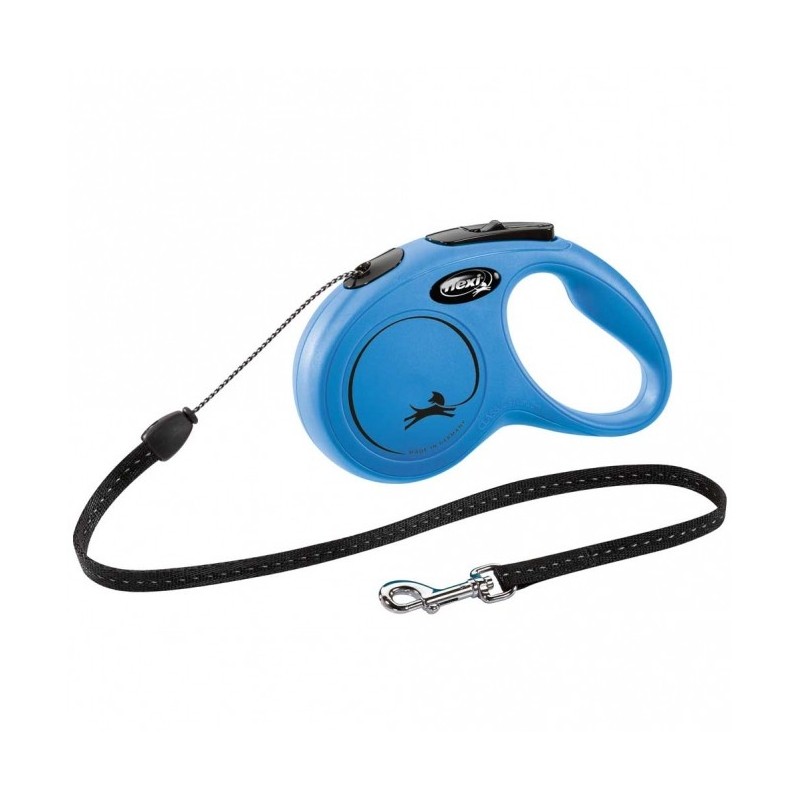 FLEXI Rollleine New CLASSIC Seil - 5m, bis 12kg - Blau