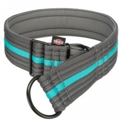 Trixie Fusion Zug-Stopp-Halsband, extra breit - grafit/ozean - 38-48 cm/45 mm