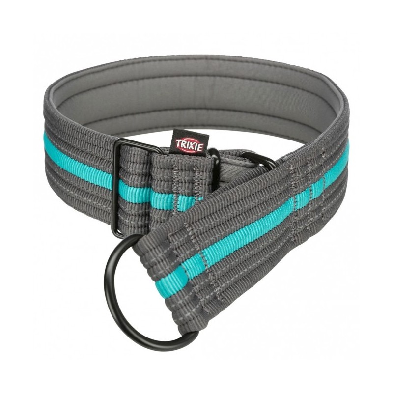 Trixie Fusion Zug-Stopp-Halsband, extra breit - grafit/ozean - 48-58 cm/50 mm