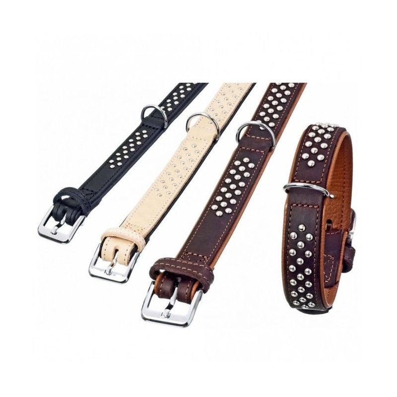 Karlie Rondo Halsband unterlegt mit Rundkopfnieten - Schwarz - 30mm/52cm
