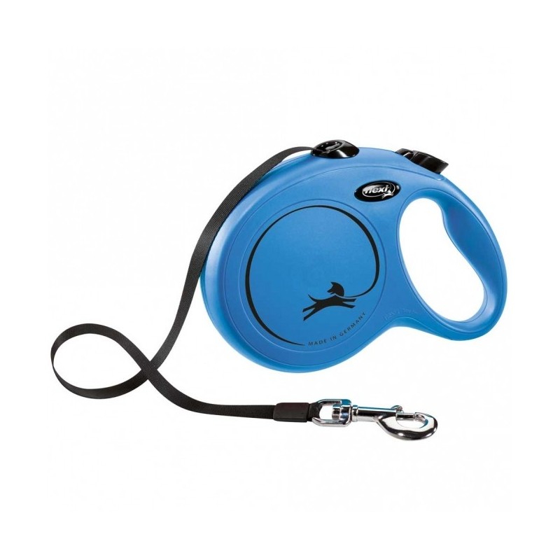 FLEXI Rollleine New CLASSIC Gurt - 8m, bis 50kg - Blau