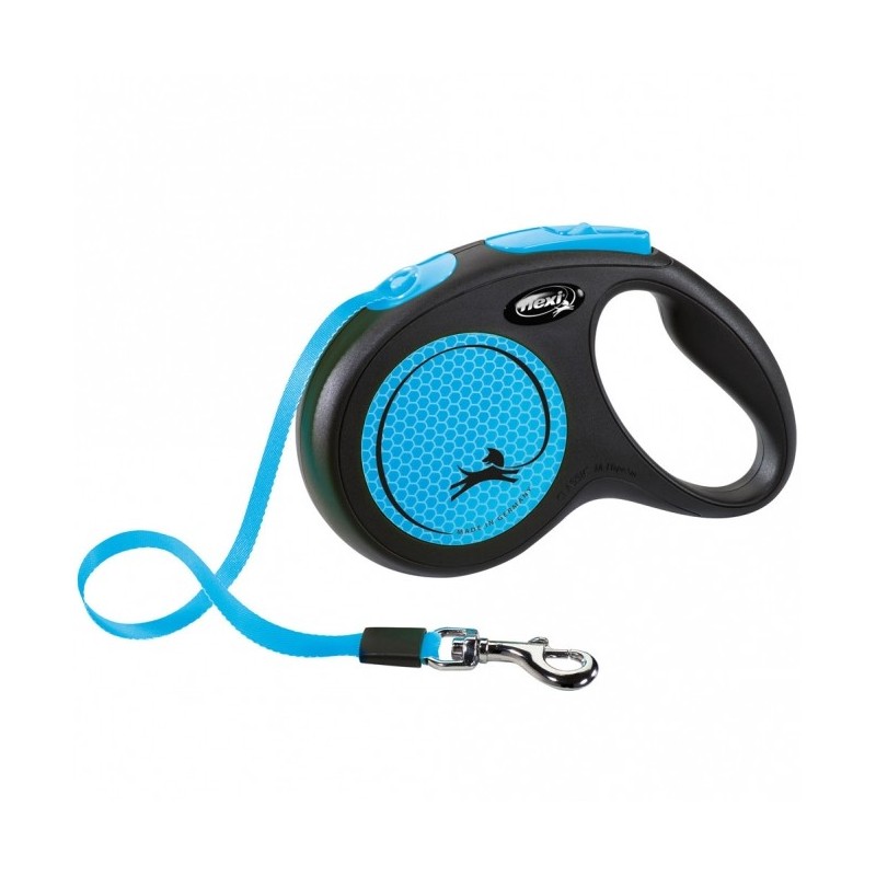 Flexi New Classic Neon Gurt-Roll-Leine - M / Blau Flexi New Classic Neon Gurt-Roll-Leine - M / Blau