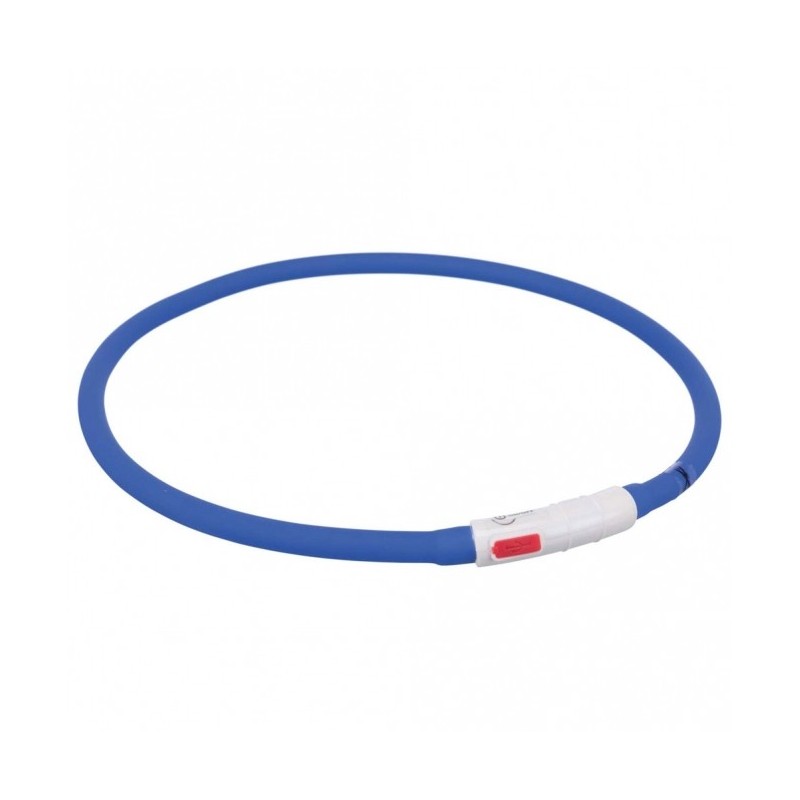 Trixie Flash Leuchtring USB aus Silikon - royalblau