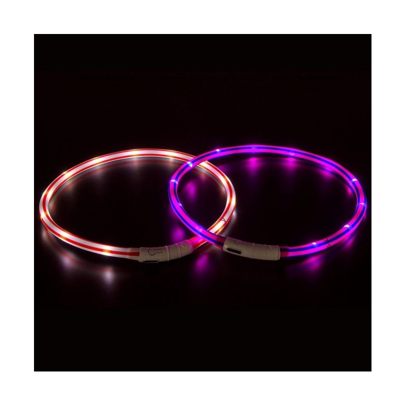 Karlie Visio Light LED-Leuchtschlauch mit USB - Gestreift - violett-pink