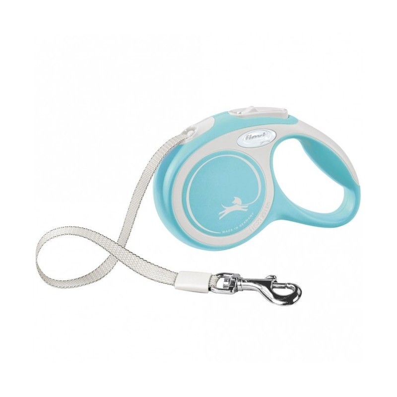 FLEXI Rollleine New COMFORT Gurt - 3m, bis 12kg - hellblau