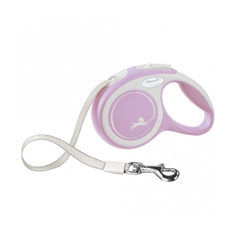 FLEXI Rollleine New COMFORT Gurt - 3m, bis 12kg - rosa