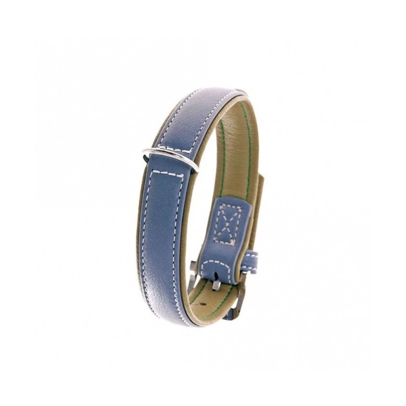 Karlie Vintage Trend Halsband - Rauchblau/Moosgrün - 65cm / 40 mm