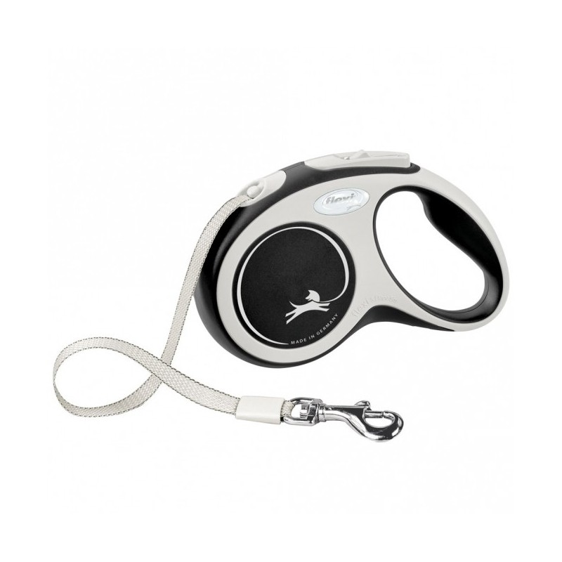 FLEXI Rollleine New COMFORT Gurt - 5m, bis 15kg - schwarz