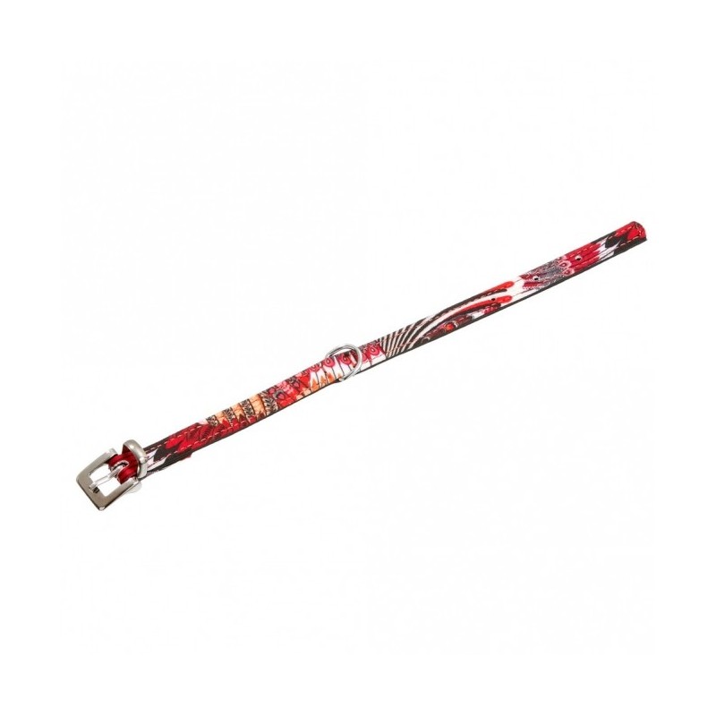 Karlie Halsband Peacock - rot/schwarz - 32 cm / 12 mm