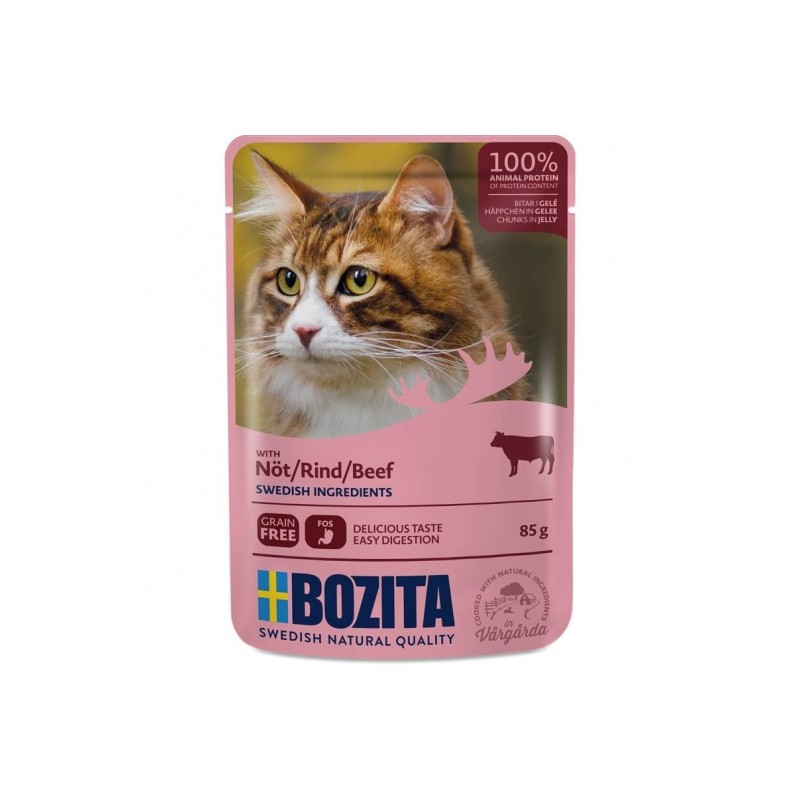 Bozita Pouch Häppchen in Gelee mit Rind 85g Bozita Pouch Häppchen in Gelee mit Rind 85g