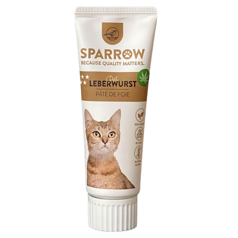 Sparrow Pet Cat Leberwurstpaste mit CBD 75g