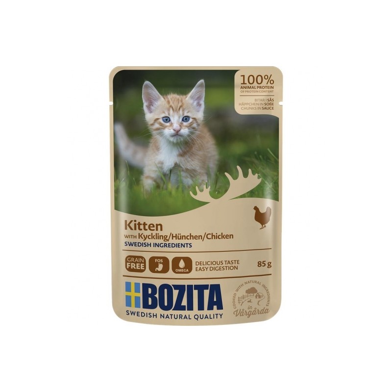 Bozita Pouch Häppchen in Soße Hühnchen für Kitten 85g