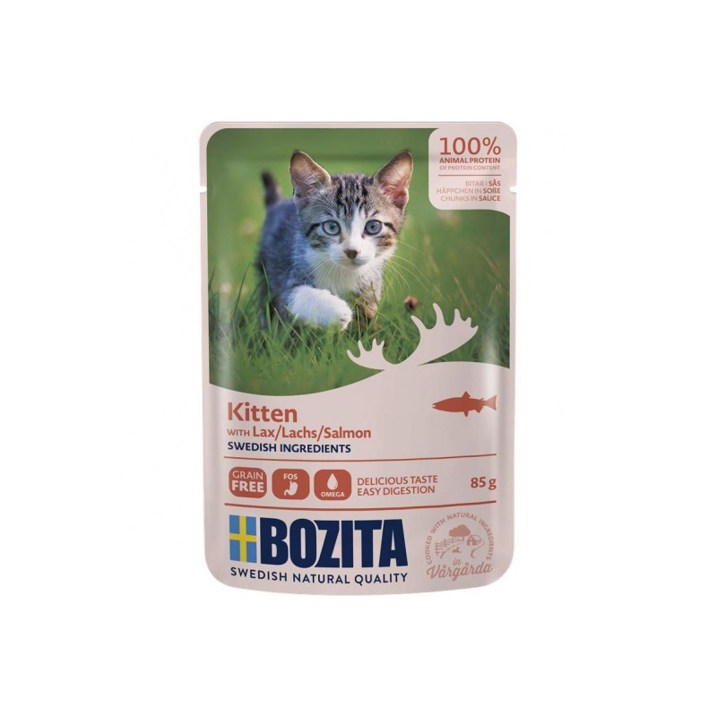 Bozita Pouch Häppchen in Soße Lachs für Kitten 85g