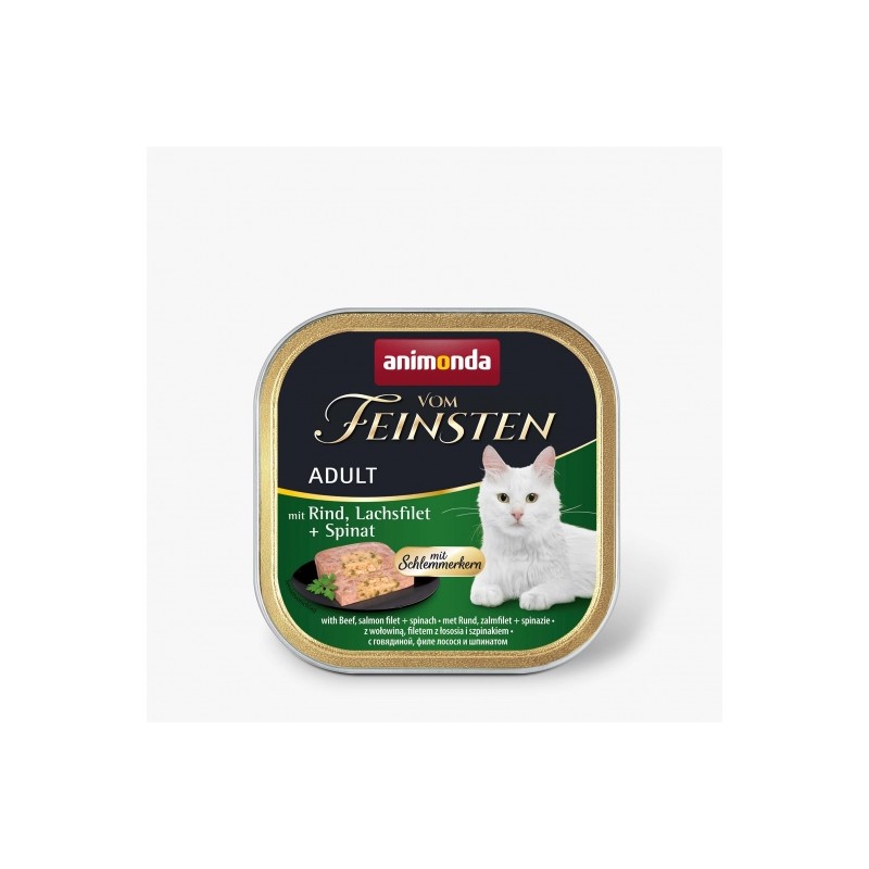 Animonda vom Feinsten mit Schlemmerkern mit Rind, Lachsfilet & Spinat 100g Animonda vom Feinsten mit Schlemmerkern mit Rind, Lachsfilet & Spinat 100g