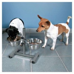 Trixie Hundebar mit Edelstahlnäpfen - 2 x 1,8 l