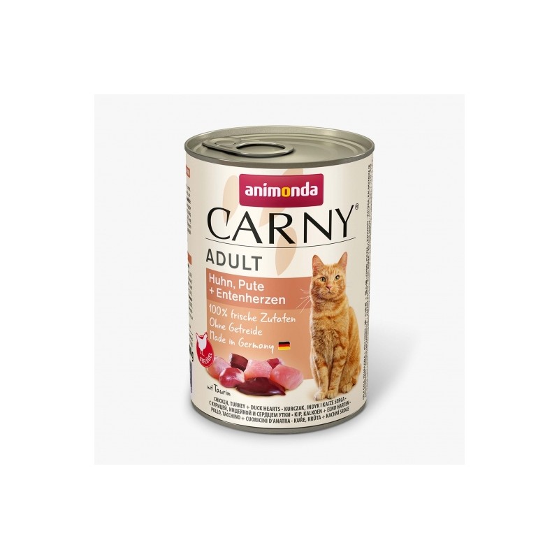 Animonda Cat Dose Carny Adult Huhn & Pute & Entenherzen - 400 g Animonda Cat Dose Carny Adult Huhn & Pute & Entenherzen - 400 g
